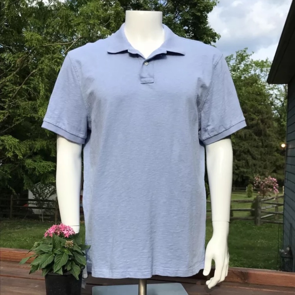 J. Crew Mens Polo Shirt XL Light Blue Lilac Really nice color 100 % Cotton
